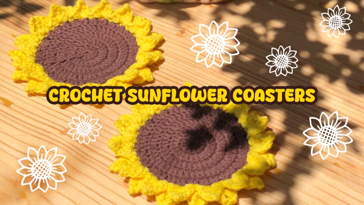 Crochet Sunflower Coaster | Free Pattern + Video Tutorial&nbsp;🌻